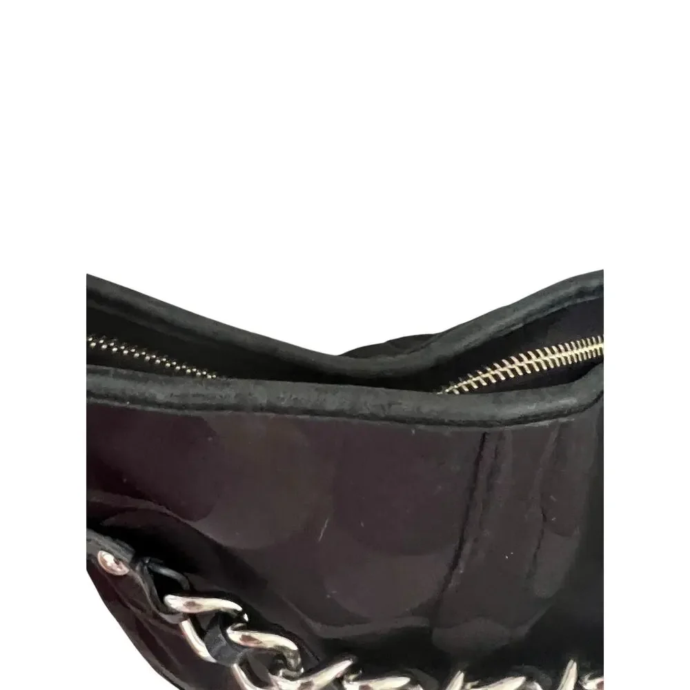 Coach Vintage Y2K Signature Optic Chain Shoulder Bag F19730 Black - Picture 5 of 14